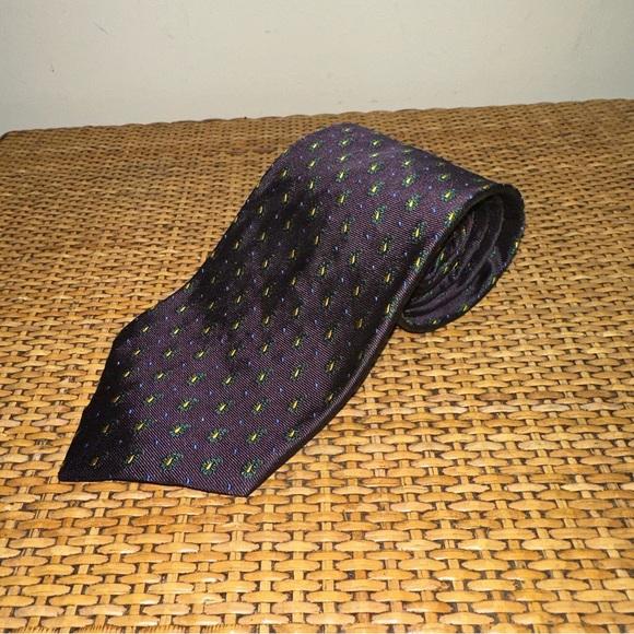 Lauren Ralph Lauren Mens Tie Hand Finish 100% Silk Made In USA Purple Preppy Y2K - Picture 4 of 8